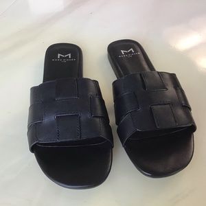 2/$20 Marc Fisher Black Sandals, NWT, comfy and elegant. Size 7, fits 6.5-7.